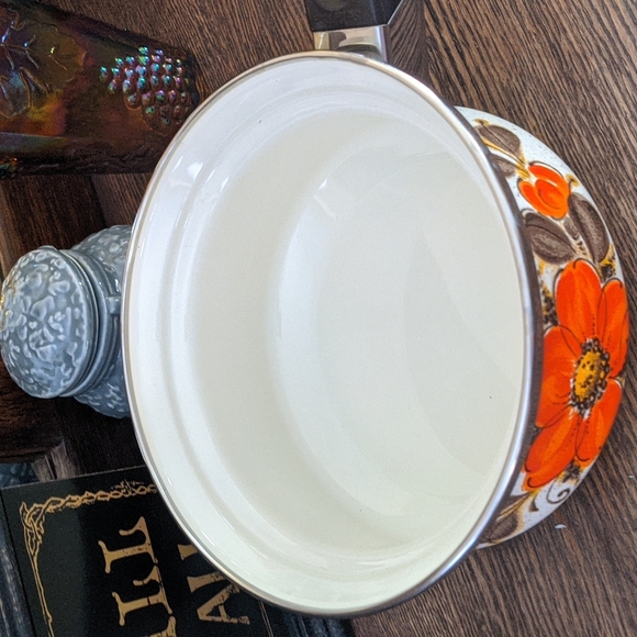 Vintage Sanko Ware 1970s Enamelware Saucepan - Picture 5 of 8